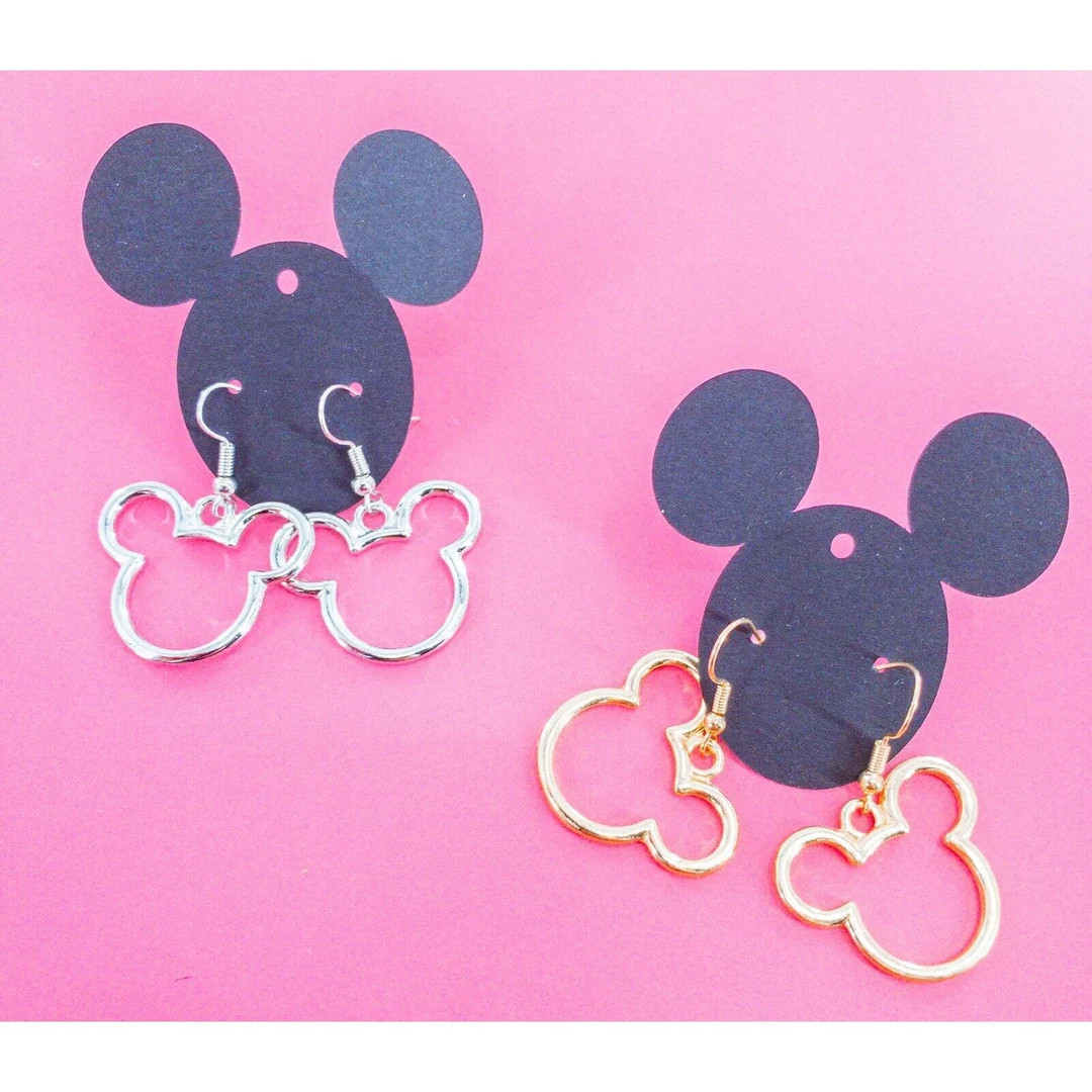 Disney Mickey Minnie Dangle Gold Silver Kids Womens Earrings | Etsy (US)
