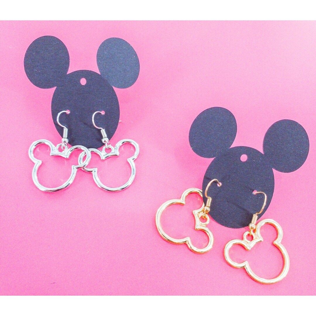 Disney Mickey Minnie Dangle Gold Silver Kids Womens Earrings | Etsy (US)