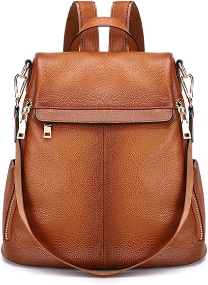 Kattee Women's Anti-Theft Backpack Purse Genuine Leather Shoulder Bag Fashion Ladies Satchel Bags -  | Amazon (US)