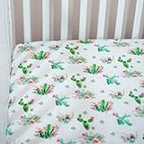 Cactus Fitted Crib Sheets Boho Flowers Floral Nursery Floral Toddler Bedding Handmade w/NonToxic USA | Amazon (US)