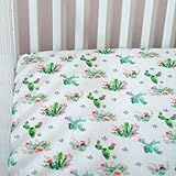 Cactus Fitted Crib Sheets Boho Flowers Floral Nursery Floral Toddler Bedding Handmade w/NonToxic USA | Amazon (US)