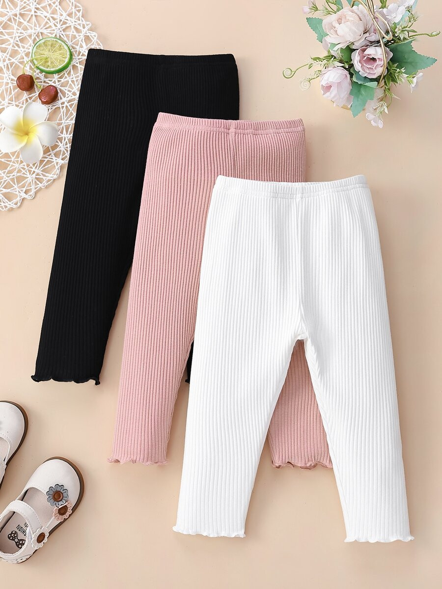 Baby 3pcs Ribbed Knit Lettuce Trim Leggings
   
      SKU: sa2111058296992128
          
        ... | SHEIN