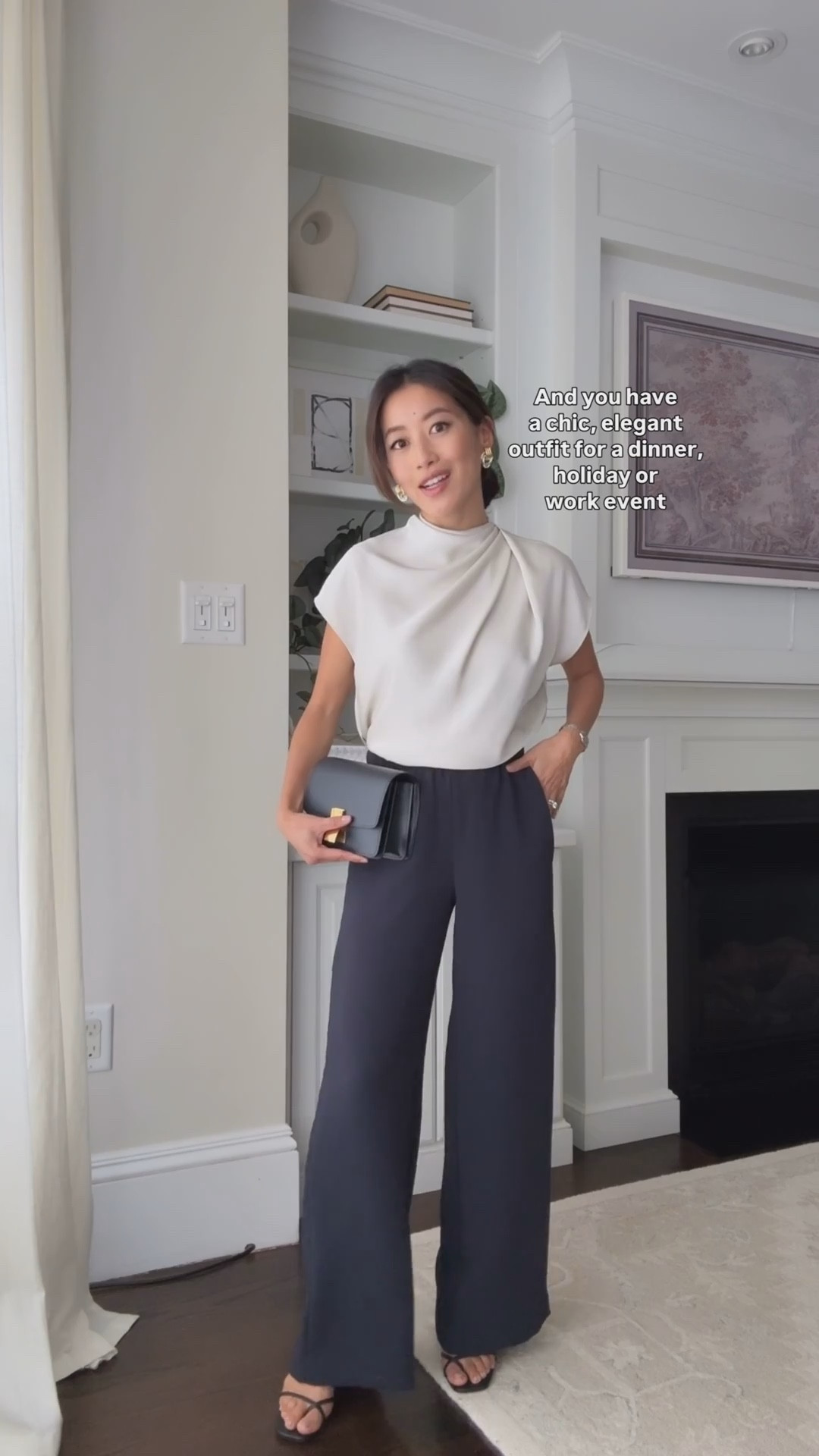 On sale! Aritzia Private sale starts today - log into your free aritzia account online to see if you qualify to start shopping the discount

These amazing pants in *short* are finally back! Short sells out fast.

• I am 5ft tall and have on XXS short (petite). I measured a 28” inseam and 9.75” rise on my pair and you can hike the waist up higher or lower with the drawstring.

INTRO: J.Crew cable sweater xxs + ecru flare jeans 24 petite  

OUTFIT 1: 
• aritzia rib tee xs, sized up 
• J.Crew sweater xxs 
• new balance 530 sneakers. Big kids size 4 = adults size 5.5/6 
• Madewell suede bag, polo hat

Outfit 2: 
• Madewell dimes boots 5H, runs a little narrow across the toe
• Quince half zip pullover xs
• Demellier bag

Outfit 3: 
• Aritzia Blouse XXS matte pearl, 
• reformation sandals 5.5
• Heaven Mayhem earrings
• Celine bag

holiday outfit ideas , work wear , smart casual office outfit , easy mom casual outfit looks, airport travel style#LTKStyleTip



#LTKCyberWeek