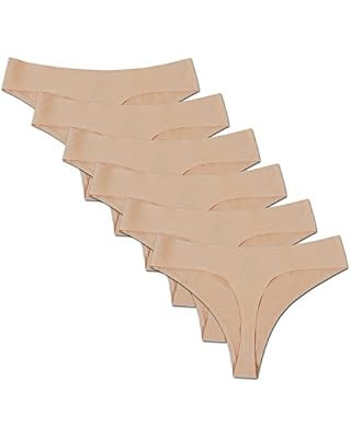 VOENXE Seamless Thongs for Women No Show Thong Underwear Women 5-10 Pack | Amazon (US)