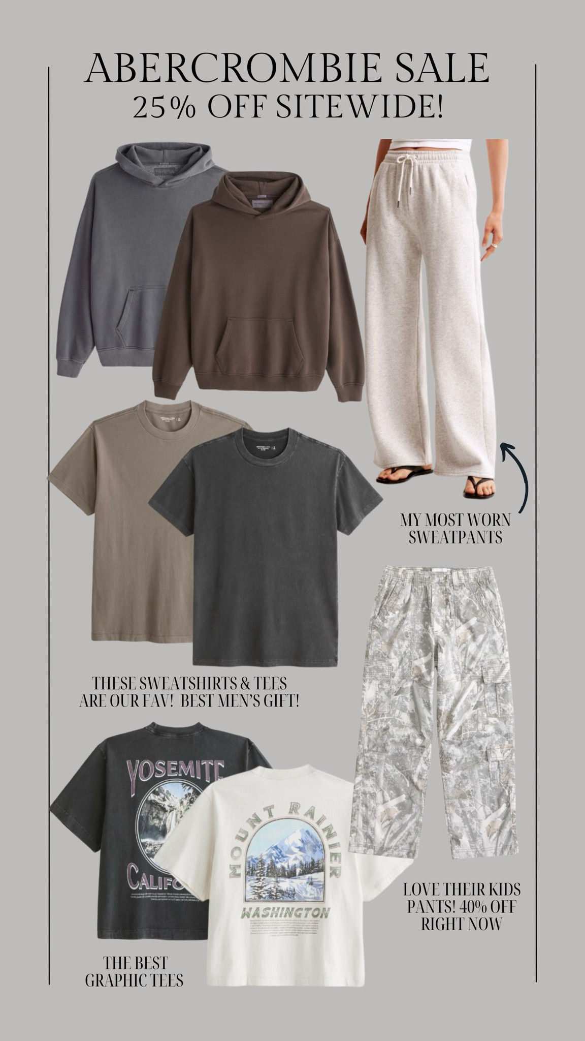 Abercrombie sale! 25% off sitewide & 40% off kids!

Abercrombie tee, Abercrombie hoodie, Abercrombie sale, Abercrombie Black Friday, gift for him, teen boy gift, tween boy gift, Christine Andrew 

#LTKSaleAlert #LTKCyberWeek #LTKGiftGuide