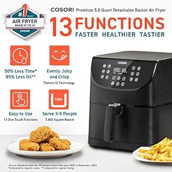 COSORI ProI Air Fryer Oven Combo, 5.8QT Max Xl Large Cooker with 300+ Recipes, One-Touch Screen w... | Amazon (US)
