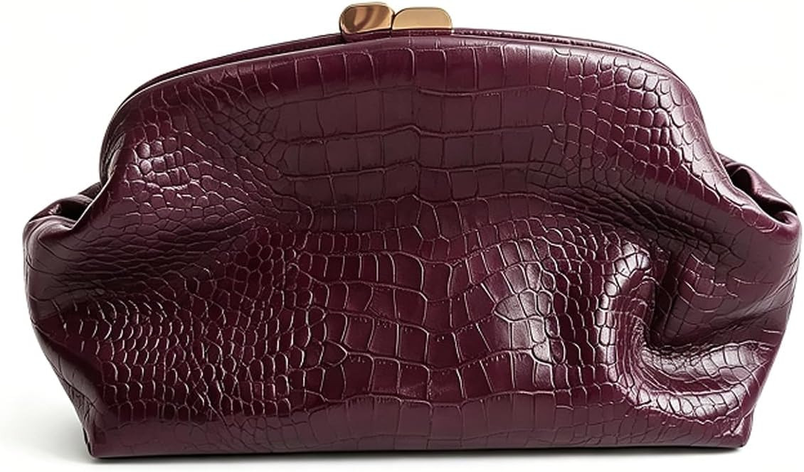 Women's large Evening Bag Dumpling Clutch Purse Chain Strap Handbags Elegant Faux PU Leather Clut... | Amazon (US)