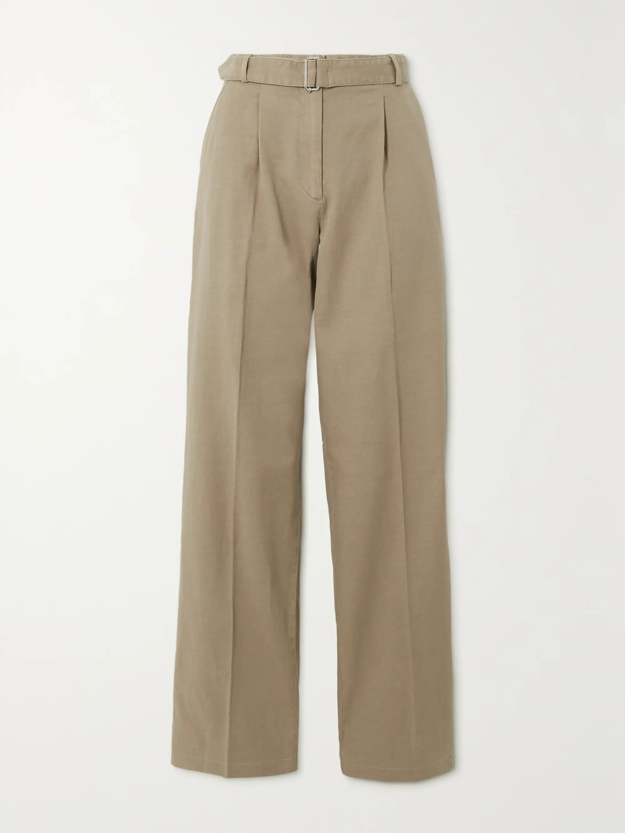 Sophia belted pleated cotton-blend gabardine wide-leg pants | NET-A-PORTER (US)