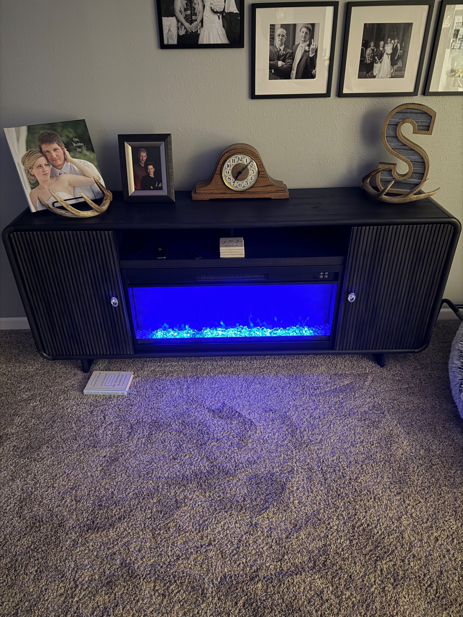 We just upgraded our fireplace and it is awesome! Love the blue color option 😍

#LTKU #LTKhome