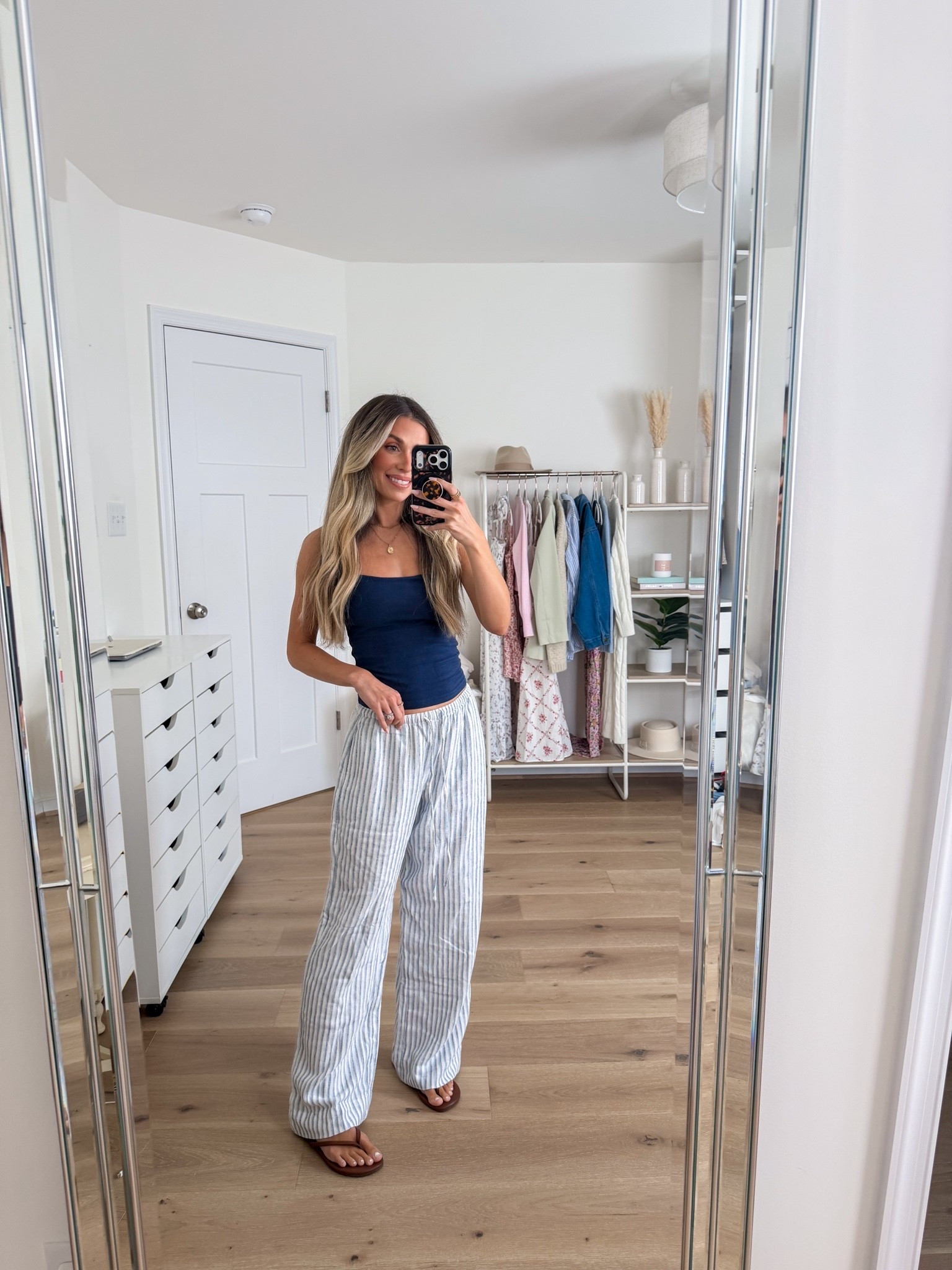 Cute, comfy, casual summer outfit! 
Bra free tank top: xs
Linen pull on pants: xs short

#LTKSaleAlert #LTKPetite #LTKSeasonal