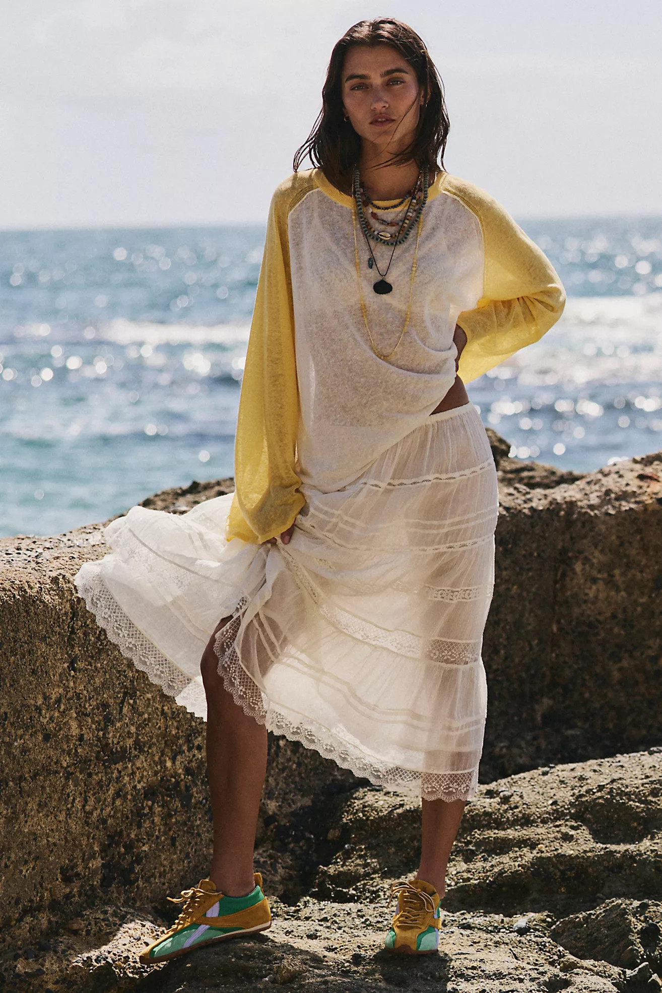 FP One Lily Lace Midi Skirt | Free People (Global - UK&FR Excluded)