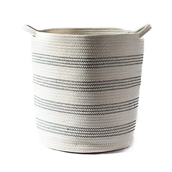 Cotton Rope Woven Basket - Tidy Loft Co - 16" x 13" with Handles, for Toy Organization, Blanket Stor | Amazon (US)