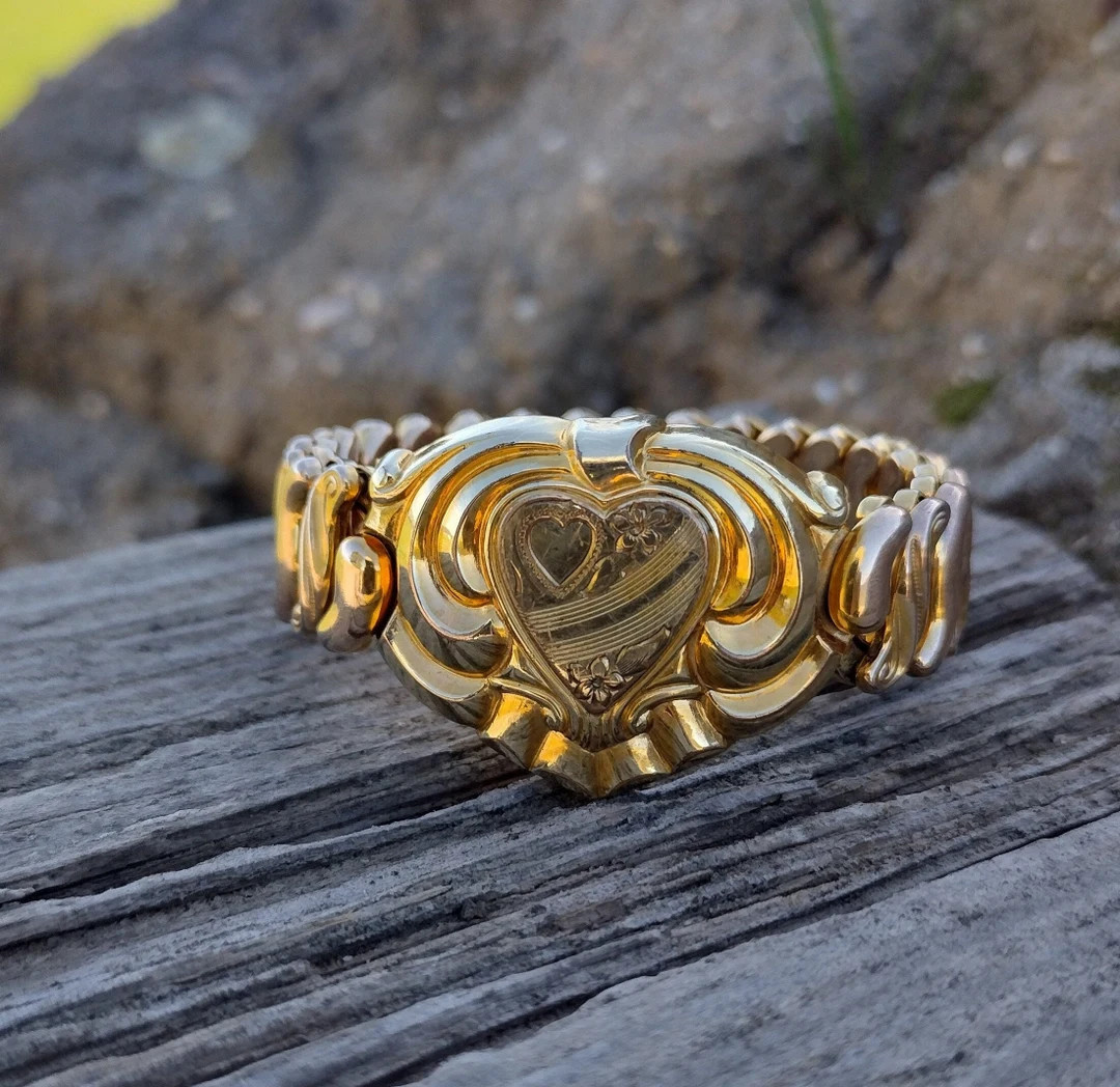 Antique Gold Filled Sweetheart Expansion Bracelet Phoenix Speidel 1940s, RARE Unique Piece - Etsy | Etsy (US)
