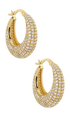 Lili Claspe Small Pave Becca Hoops in Gold from Revolve.com | Revolve Clothing (Global)