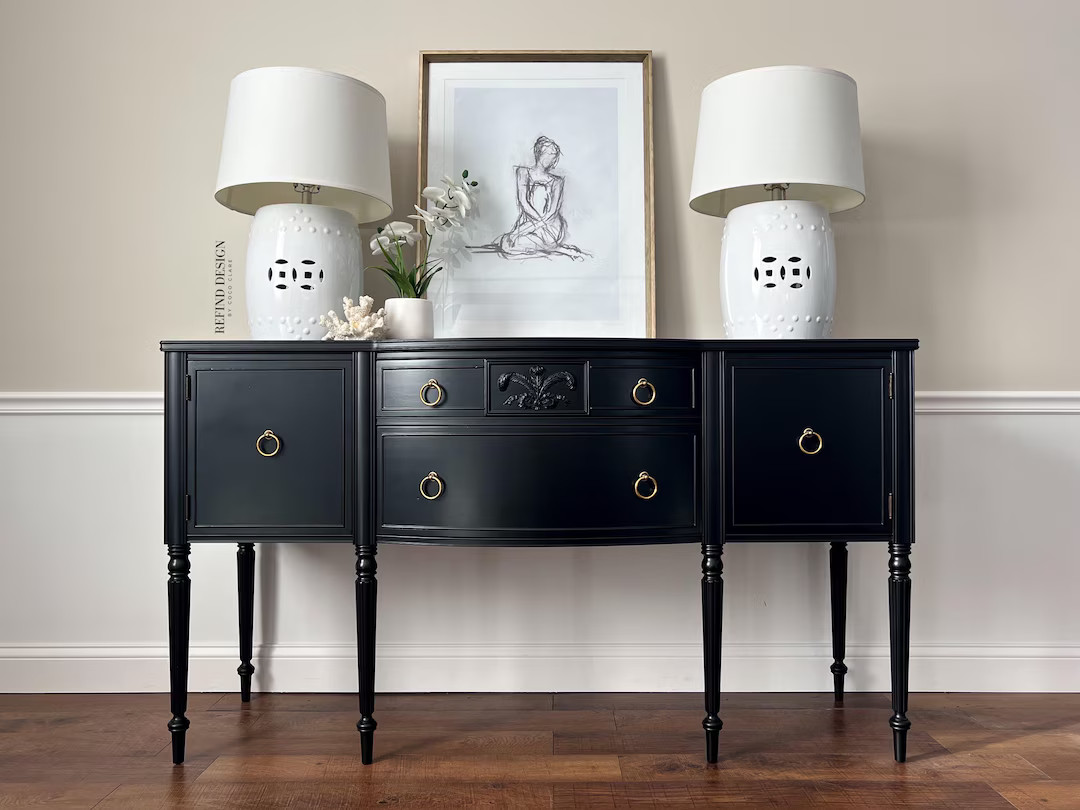 Antique Hepplewhite Buffet, Black Modern Sideboard - Etsy | Etsy (US)