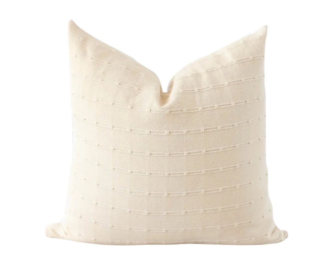 Cream Pillow Cover, Neutral Pillow Covers, Modern Farmhouse Pillows, Textured Pillow Cover, Cream... | Etsy (US)
