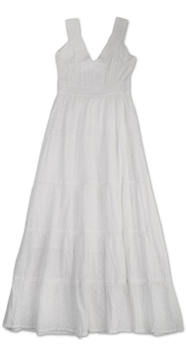 Women's Eyelet Lace Maxi Dress - White-White-2074818676410   | Burkes Outlet | bealls