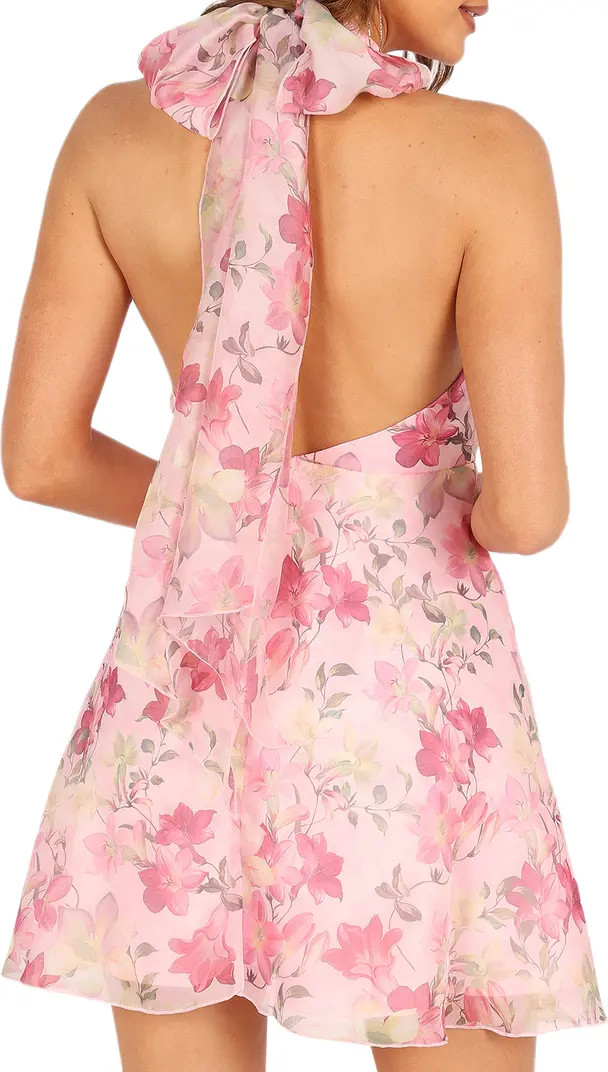 Petal & Pup Gardenia Floral Halter Minidress | Nordstrom | Nordstrom