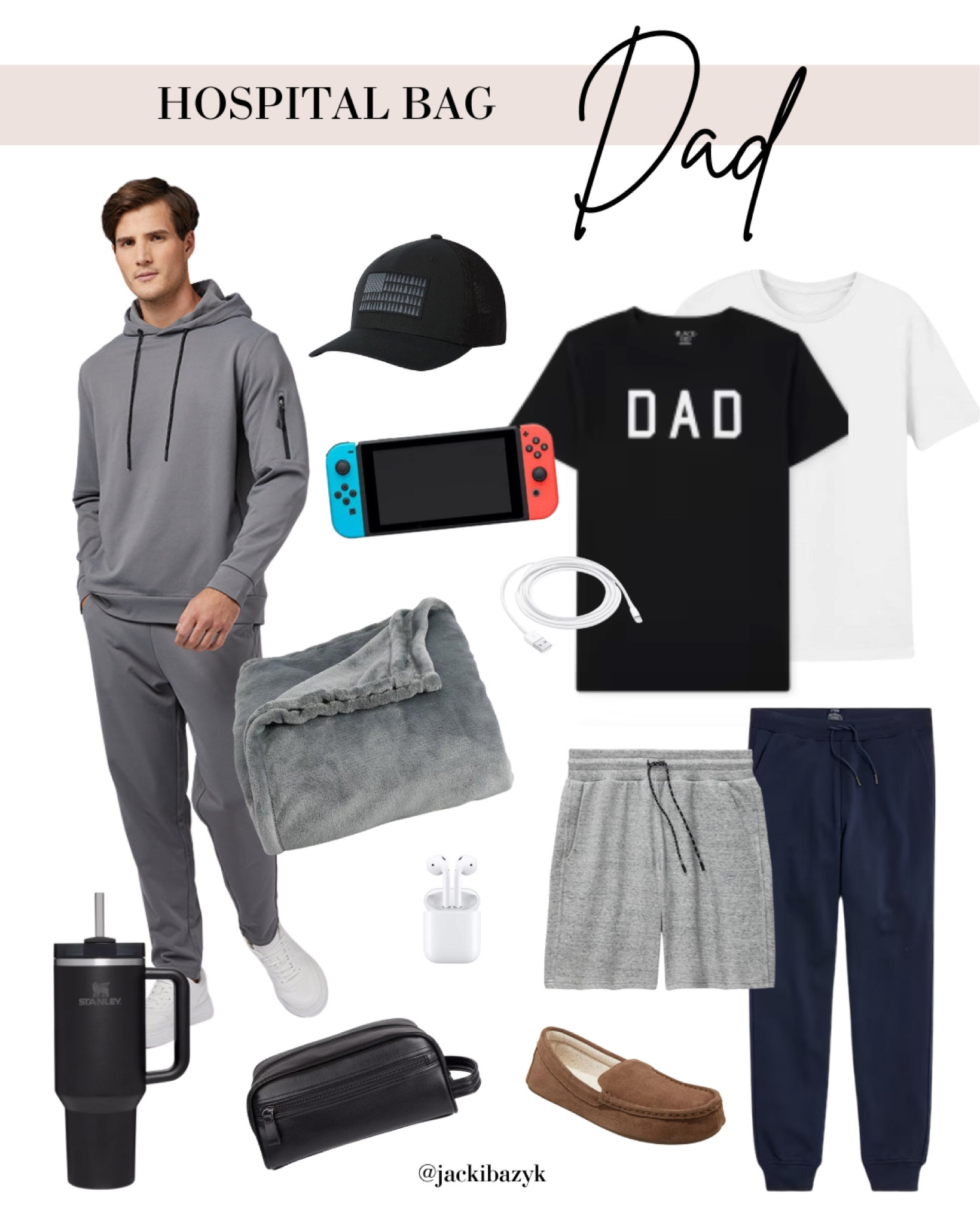 What the dad-to-be is packing to take to the hospital.

#LTKfamily #LTKbaby #LTKbump
