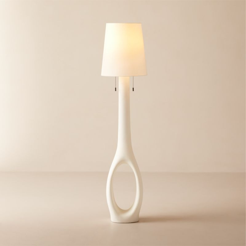 Kamma White Cement Floor Lamp | CB2 | CB2