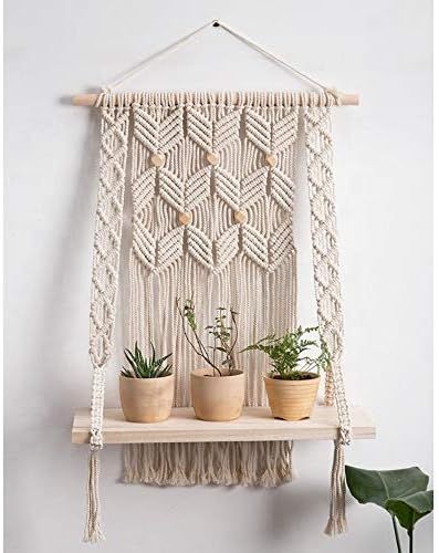 Macrame Wall Hanging Shelf – Woven Hanging Wall Décor - Large Crochet Floating Shelf for Decor... | Amazon (US)
