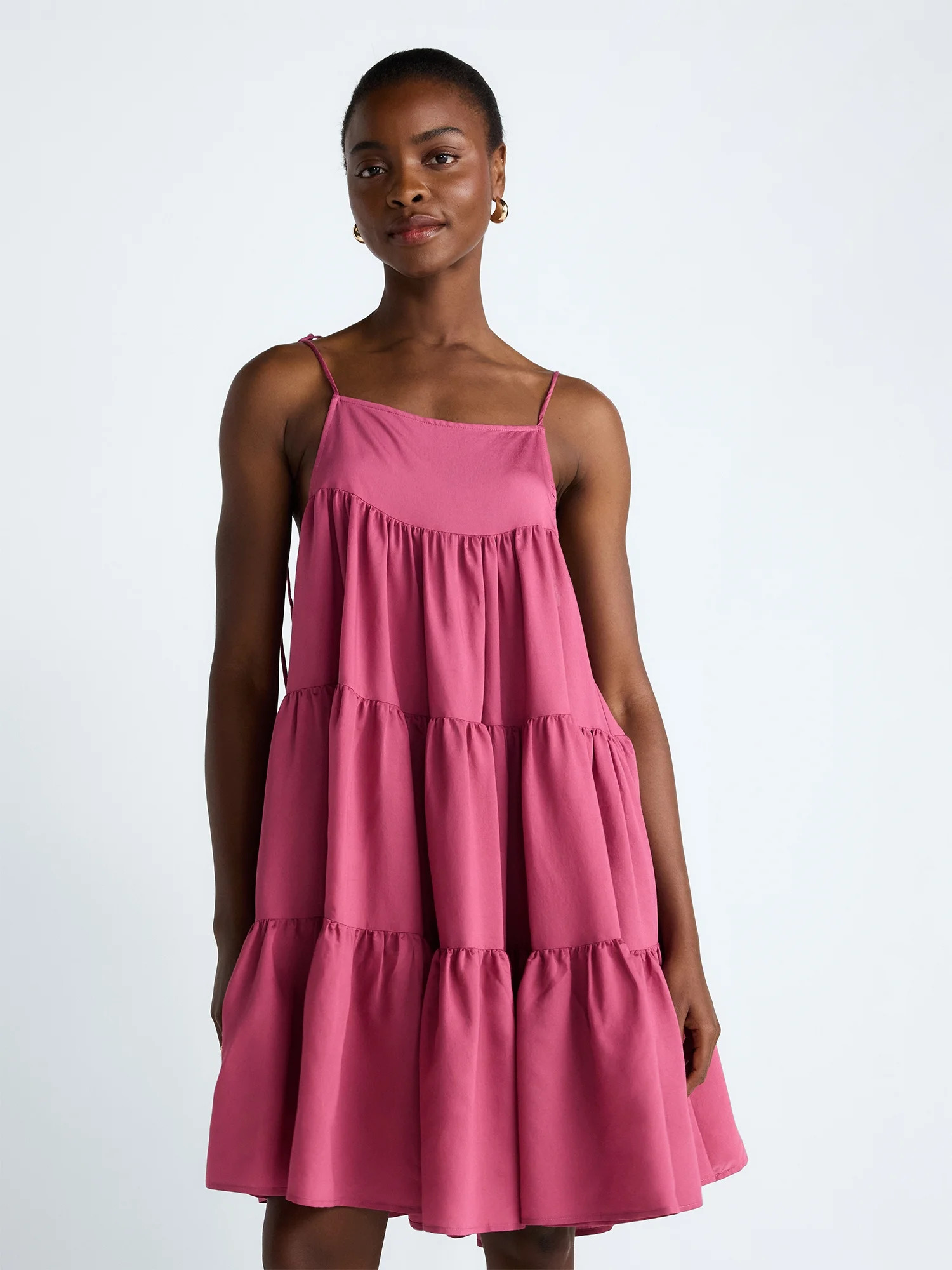 Scoop Women’s Flowy Tier Mini Dress, Sizes XS-XXL | Walmart (US)