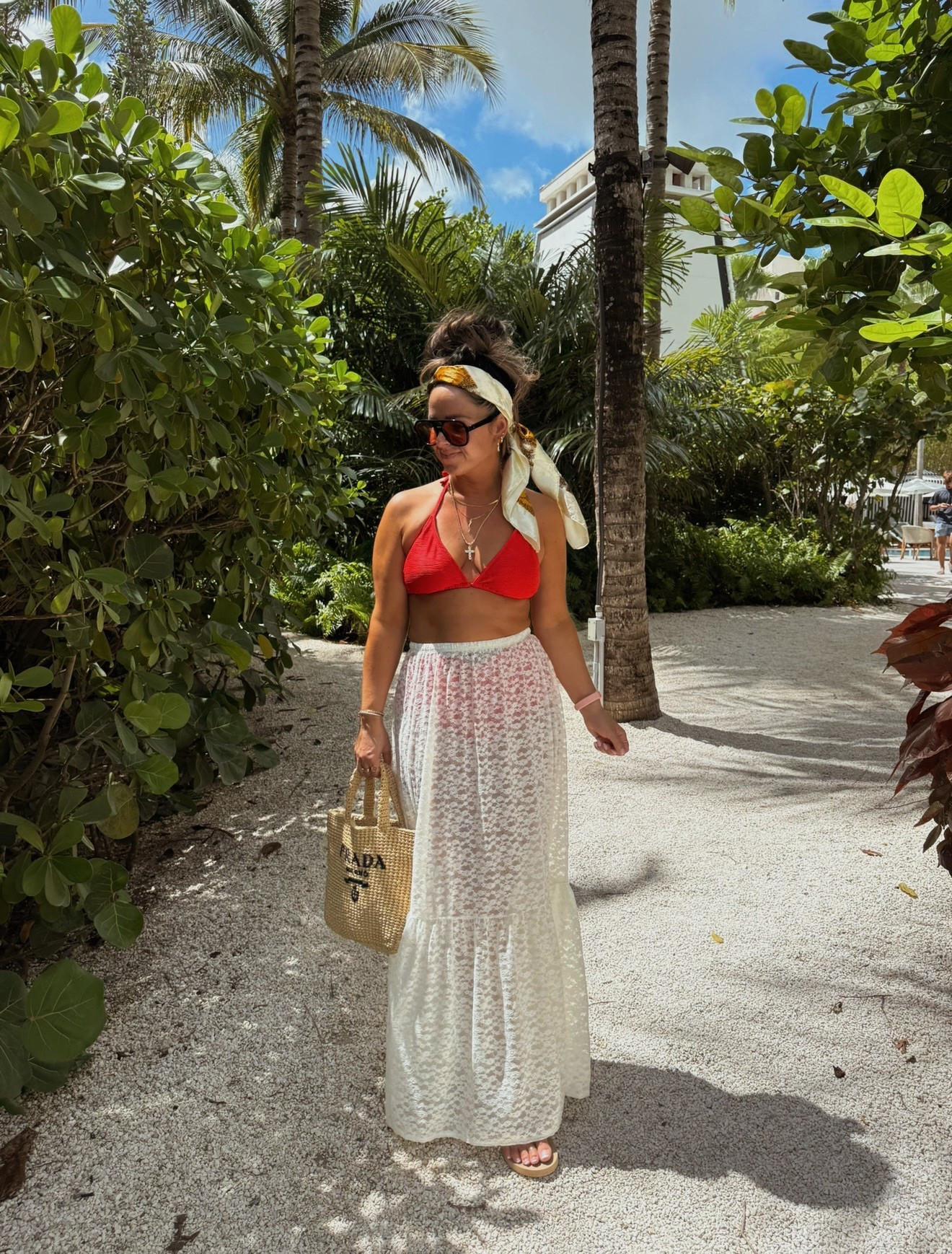 Red suit and lace maxi ♥️🍒

#LTKgrwm #LTKSwim #LTKTravel