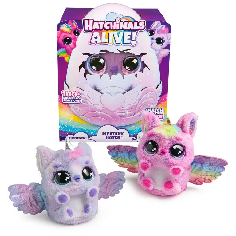 Hatchimals Alive, Mystery Hatch 6.5-inch Pufficorn Electronic Pet with Mist, Lights & Sounds (Sty... | Walmart (US)