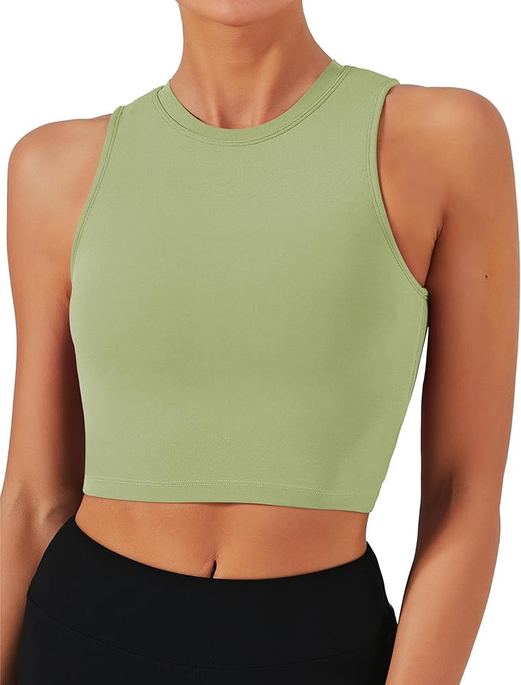 Natural Feelings Sports Bras for Women Removable Padded Yoga Tank Tops Sleeveless Fitness Workout... | Amazon (US)