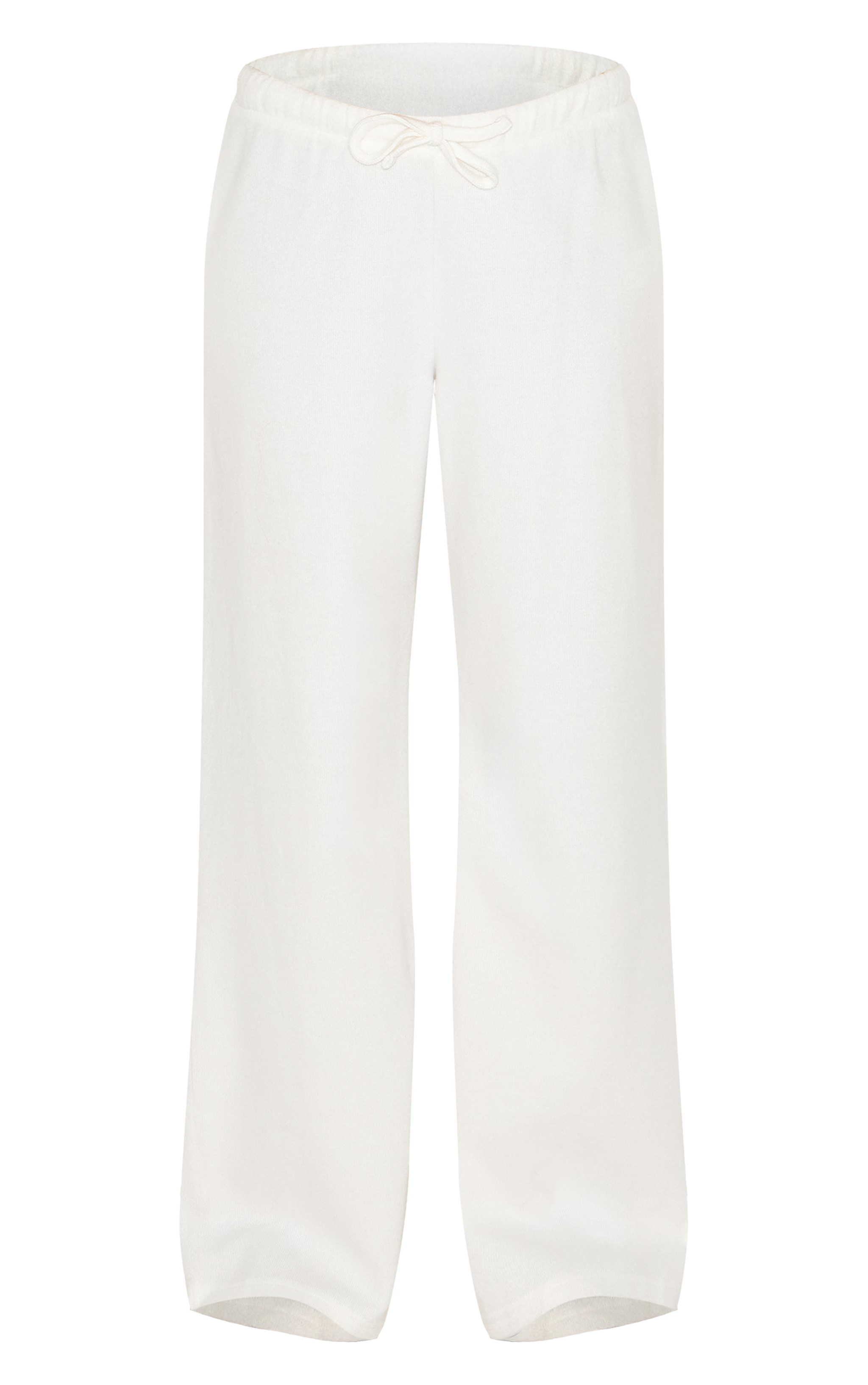 Petite Cream Super Soft Drawstring Wide Leg Trousers | PrettyLittleThing UK