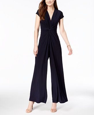 Twist-Front Plunge Jumpsuit | Macys (US)