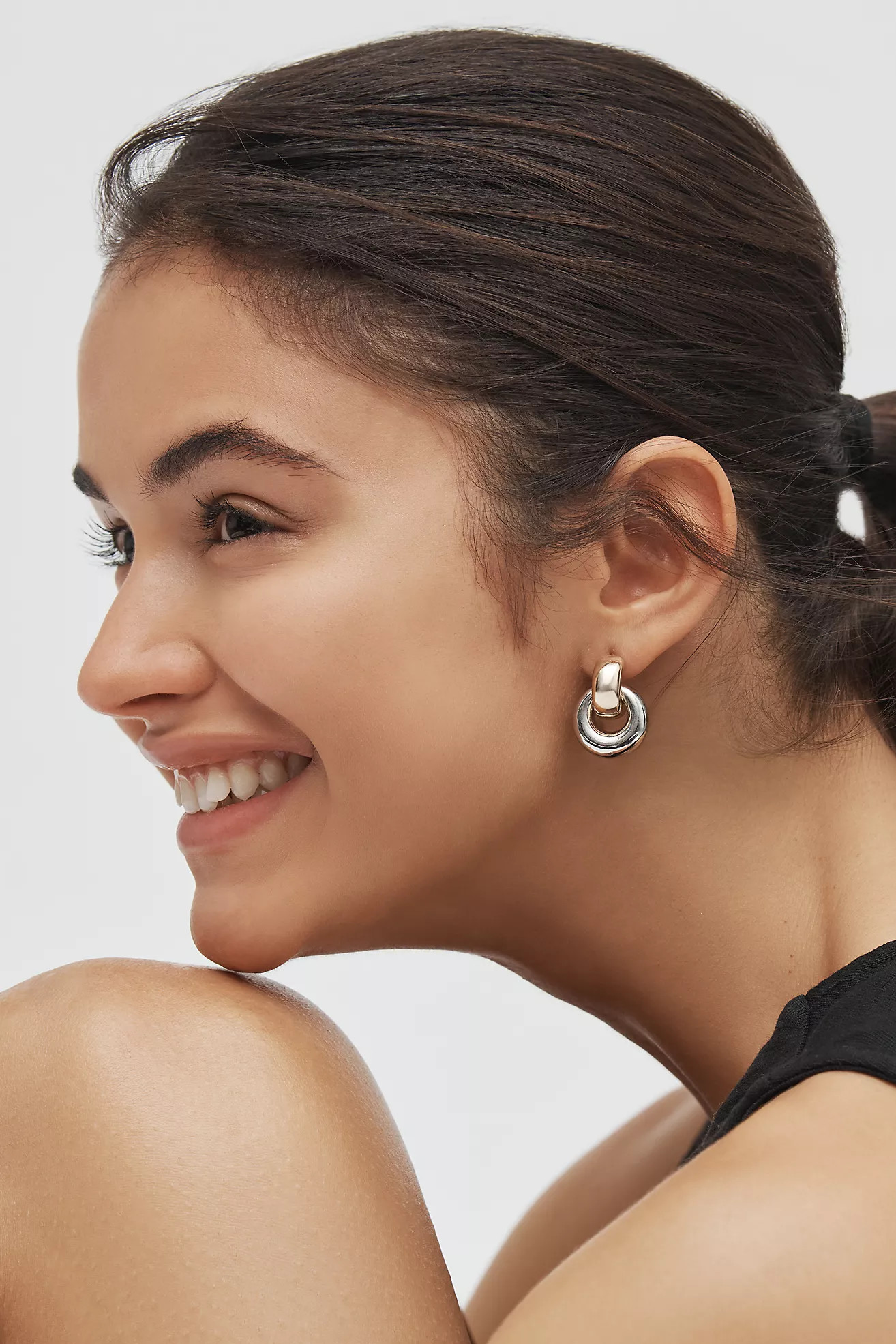 Two-Tone Mini Drop Earrings | Anthropologie (US)
