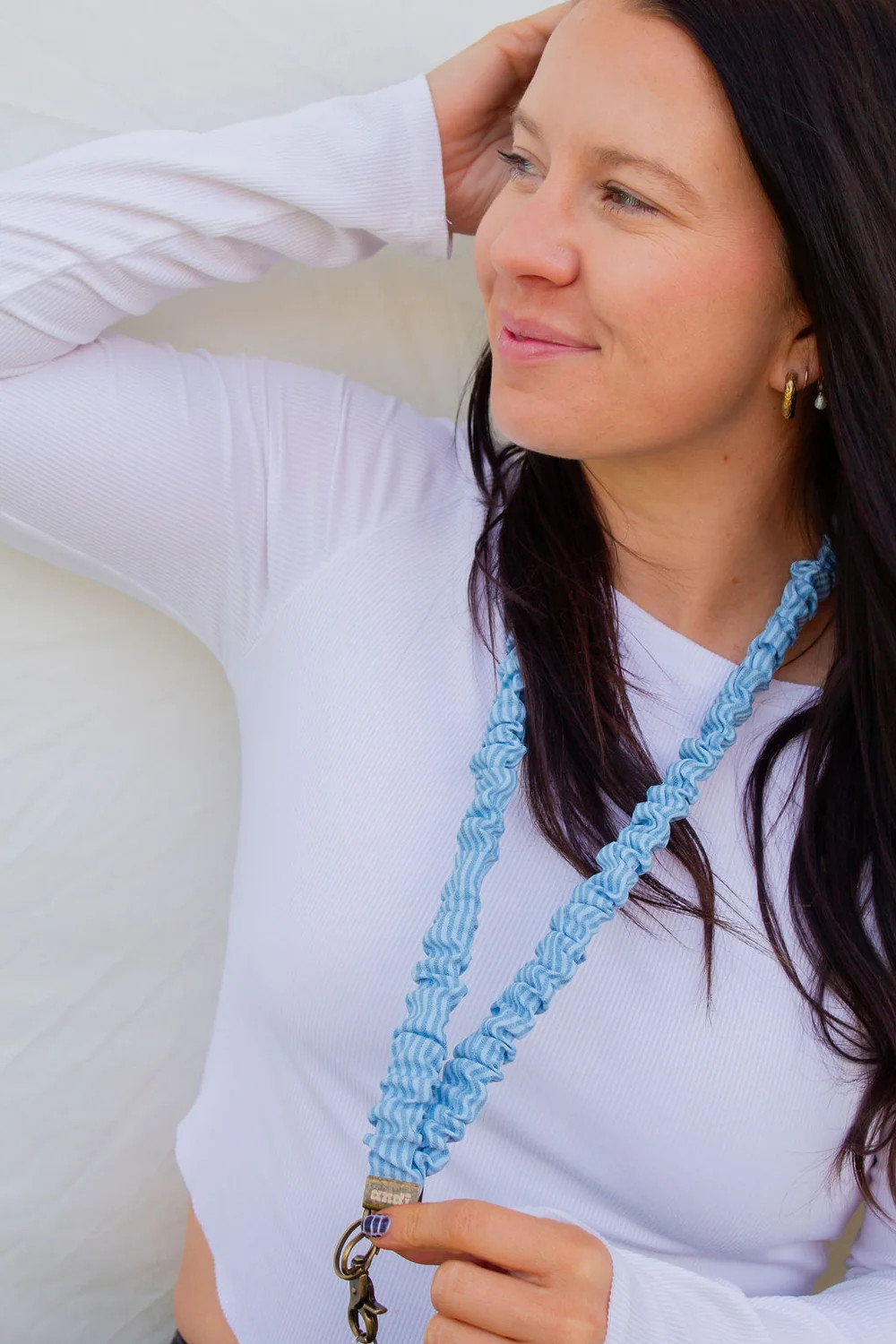 Blue Striped Lanyard | Shop Andi
