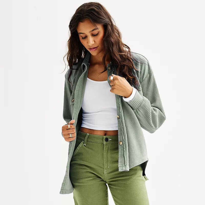 Juniors' SO® Knit Shacket | Kohl's