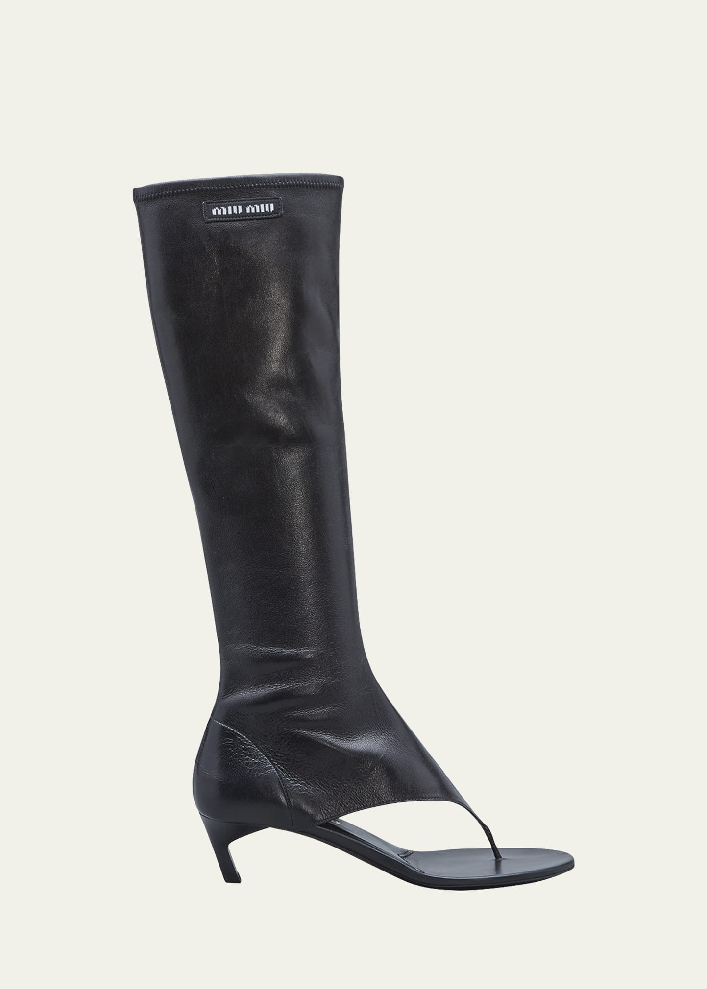 Miu Miu Lambskin Thong Knee Boots | Bergdorf Goodman
