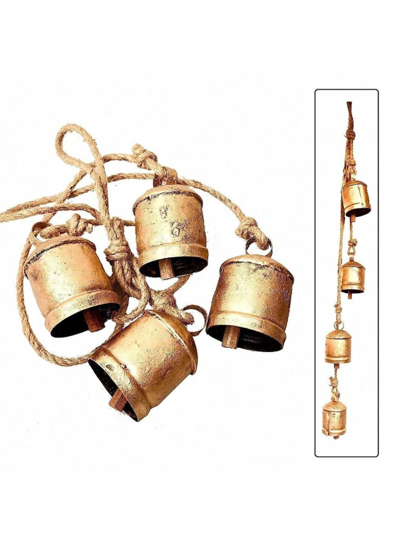 1 pieza Campana navideña vintage, campana de metal simple hecha a mano, adecuada para colgar en ... | SHEIN