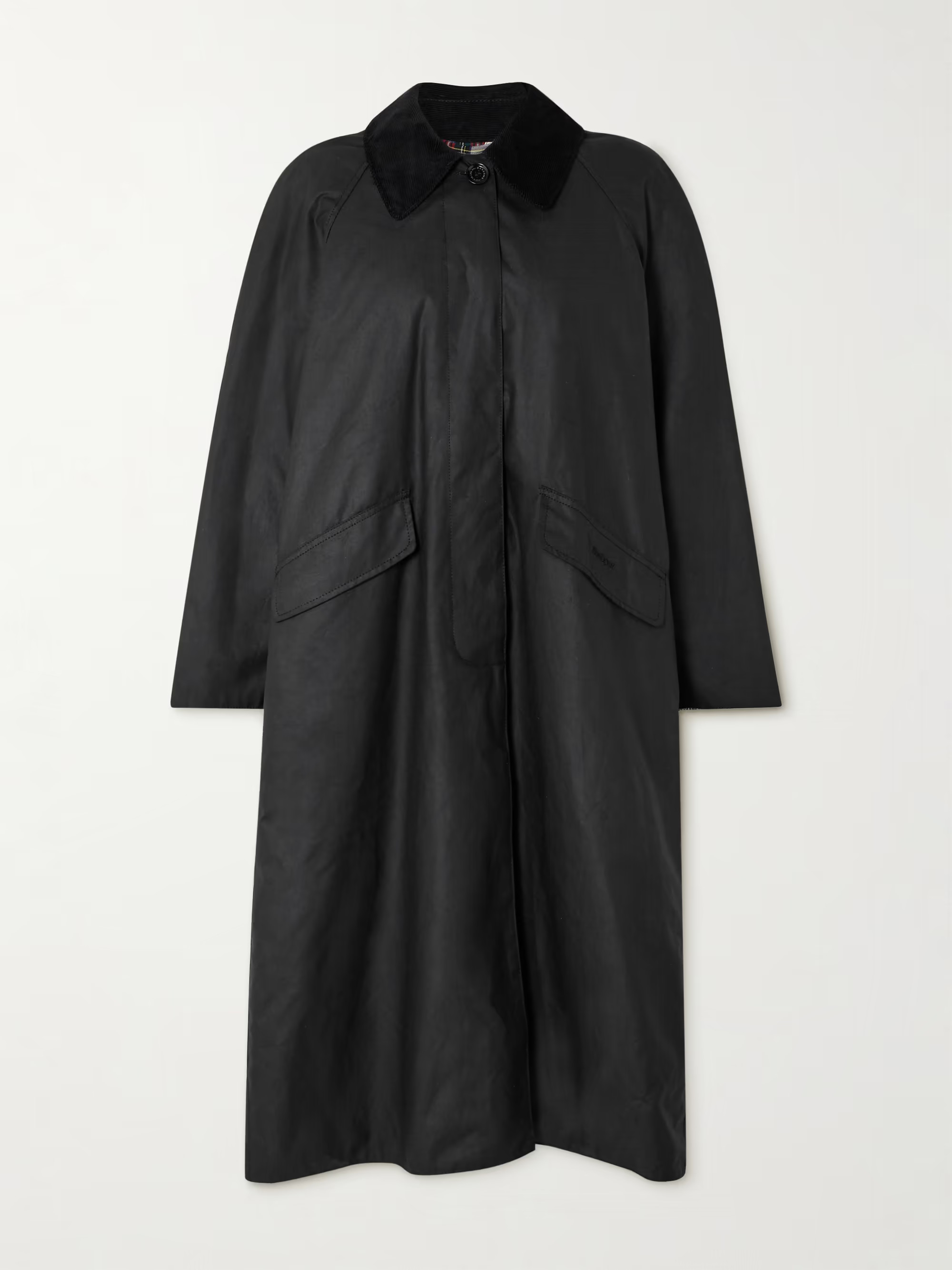 + ALEXACHUNG Dorothy cotton-corduroy trimmed waxed-cotton coat | NET-A-PORTER (US)