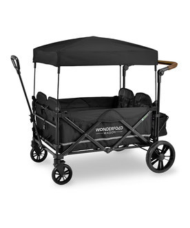Black X4 Four-Passenger Push/Pull Folding Stroller Wagon | Zulily