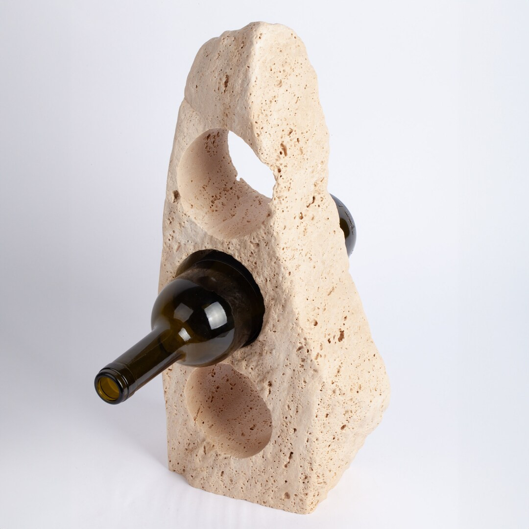 Unique Travertine Wine Bottle Holder / Stone Wine Bottle Holder / Stone Wine Holder / Marble Wine... | Etsy (US)