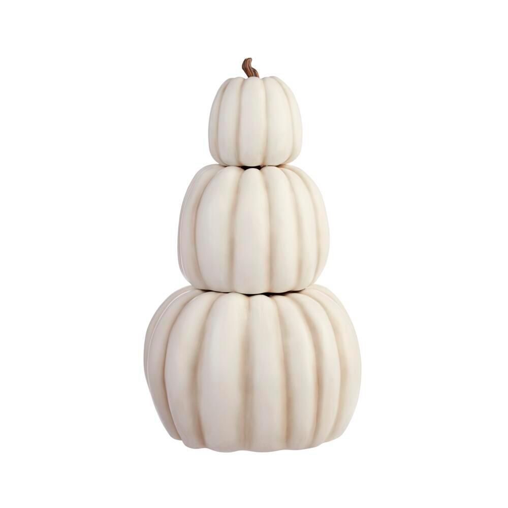 Home Accents Holiday 26.5 in. Fall Halloween 3-Piece Stacked Pumpkins | The Home Depot