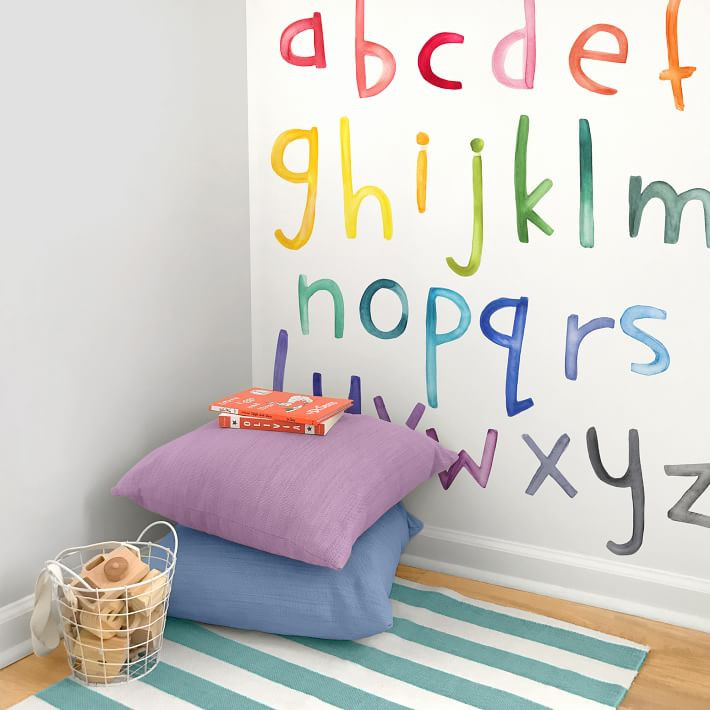 Mej Mej Color Story Lowercase Alphabet Peel &amp; Stick Wall Decals | West Elm (US)
