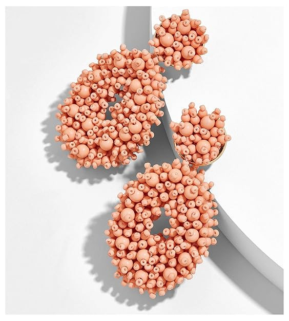 BEST LADY Statement Beaded Hoop Earrings - Fashion Bohemian Handmade Whimsical Drop Earrings for ... | Amazon (US)