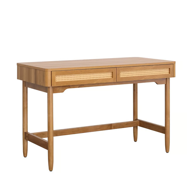 Better Homes & Gardens Springwood Caning Desk, Light Honey Finish - Walmart.com | Walmart (US)