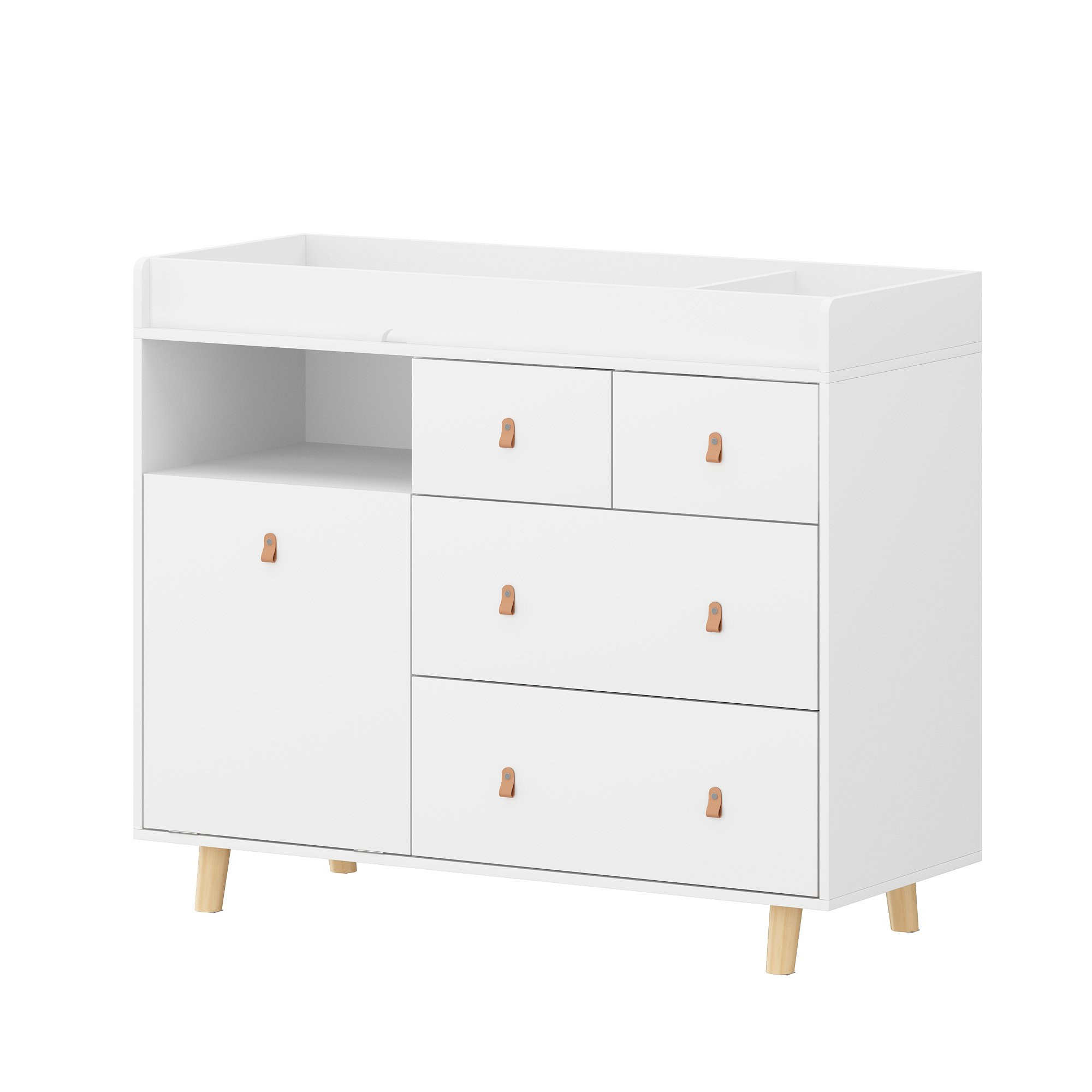 OXYLIFE 45" Baby Nursery Changing Table Dresser with 4 Drawers and Shelf for Nursery Room, White | Walmart (US)