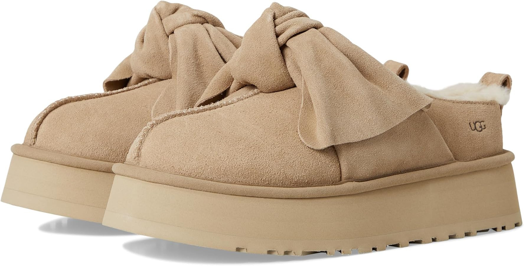 UGG Women's Platform Slip-on Bow Slipper | Amazon (US)