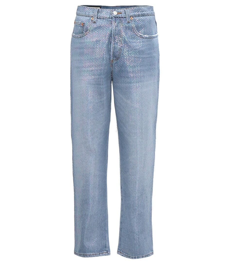 Embellished high-rise jeans | Mytheresa (IT)