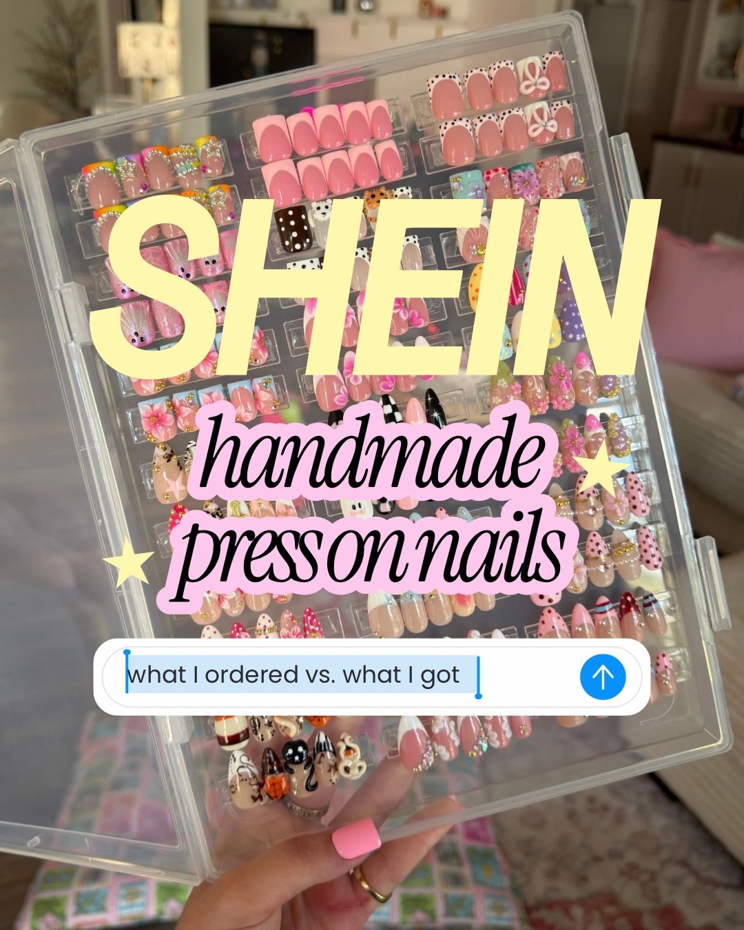 Part 2 of what I ordered vs. what I got in my most recent SHEIN handmade press on nail order! Type the item code in the SHEIN search bar to pull up the exact set I have 💗💅🏻✨ #sheinhaul #sheinpressonnails #sheinfinds #handmadepressonnails #acrylicnails

#LTKBeauty #LTKgrwm #LTKselfcare