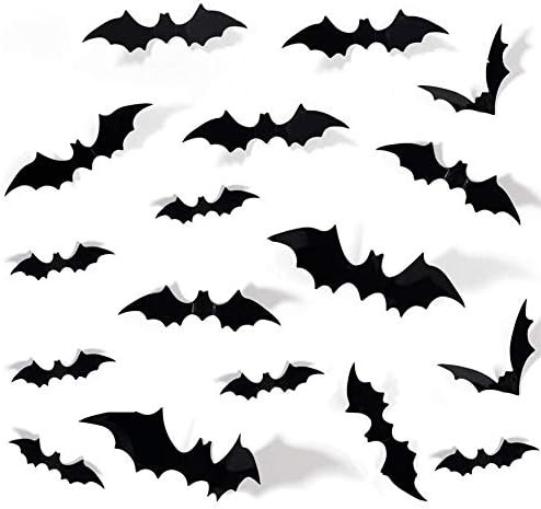 DIY Halloween Decorations 3D Scary Bats Wall Stickers Window Decor Wall Decals for Halloween Eve Par | Amazon (US)