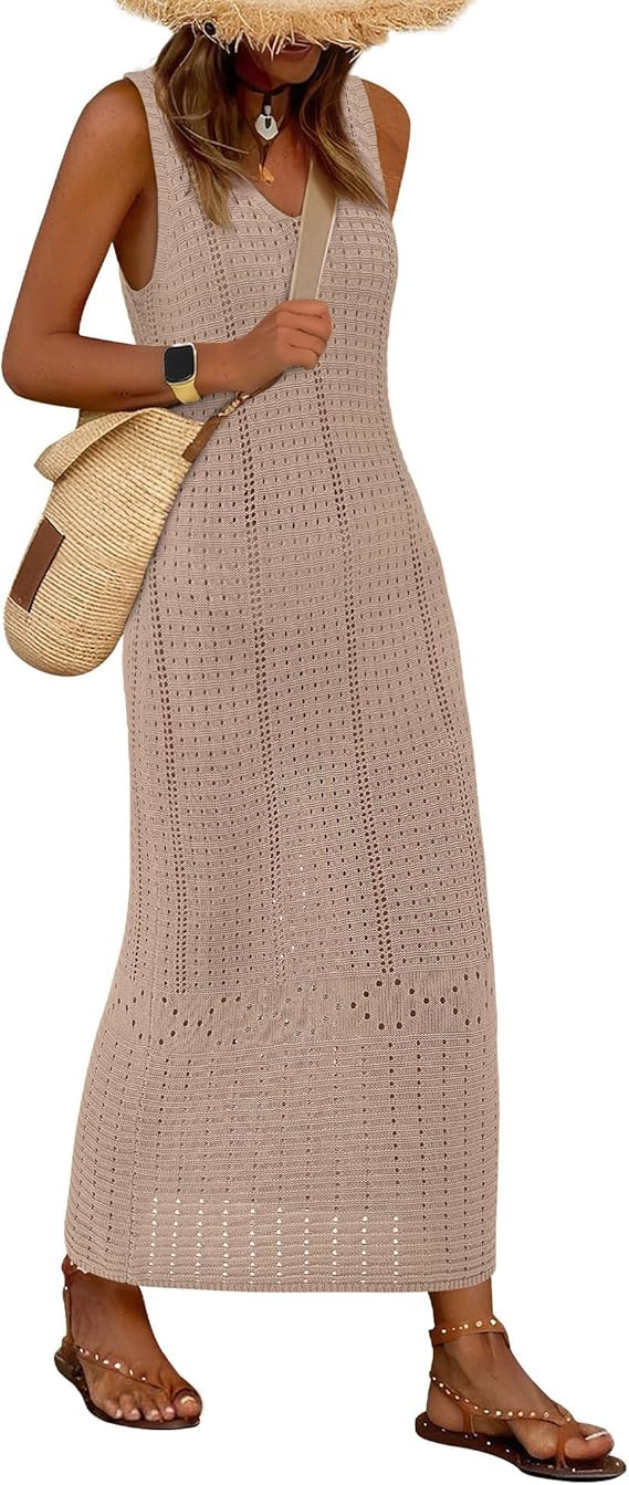 BTFBM Crochet Swimsuit Coverup for Women Summer Outfits Spring 2026 Swimwear Bathing Suit Cover U... | Amazon (US)