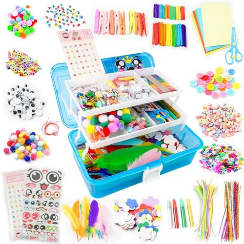 SMILESSKIDDO Kids Arts and Crafts, 1000+ PCS Craft Kits with Storage Box | Amazon (US)